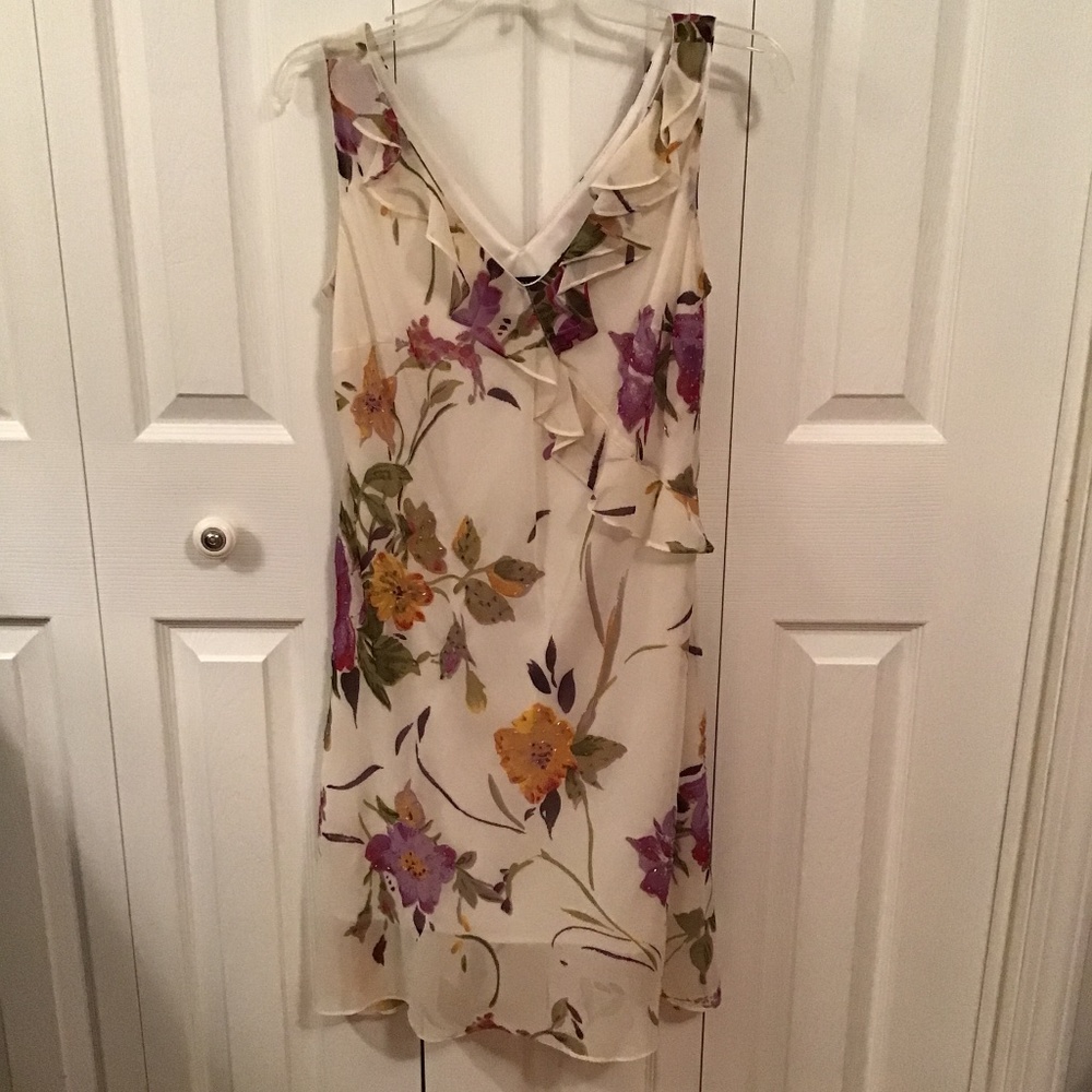 Eva Blue petite size 10, bead accented dress